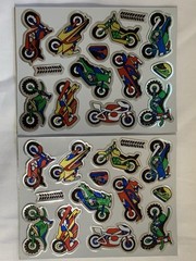 2 Sheets VINTAGE FOIL Motorcycle Trail Bike Stickers