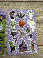 Vintage Halloween Sticker Sheets Set Of 3 – Ghosts Monsters & Spooky House