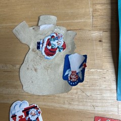 VTG Christmas Seals Presto Stick Self Adhesive Lot Santa Die Cut Set Read