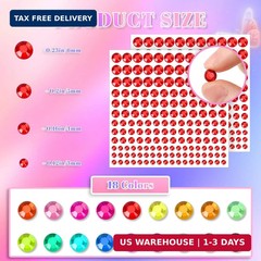 Augshy 3300Pcs Rhinestone Gem Stickers, 4 Sizes Self Adhesive Jewel Sticker | Je