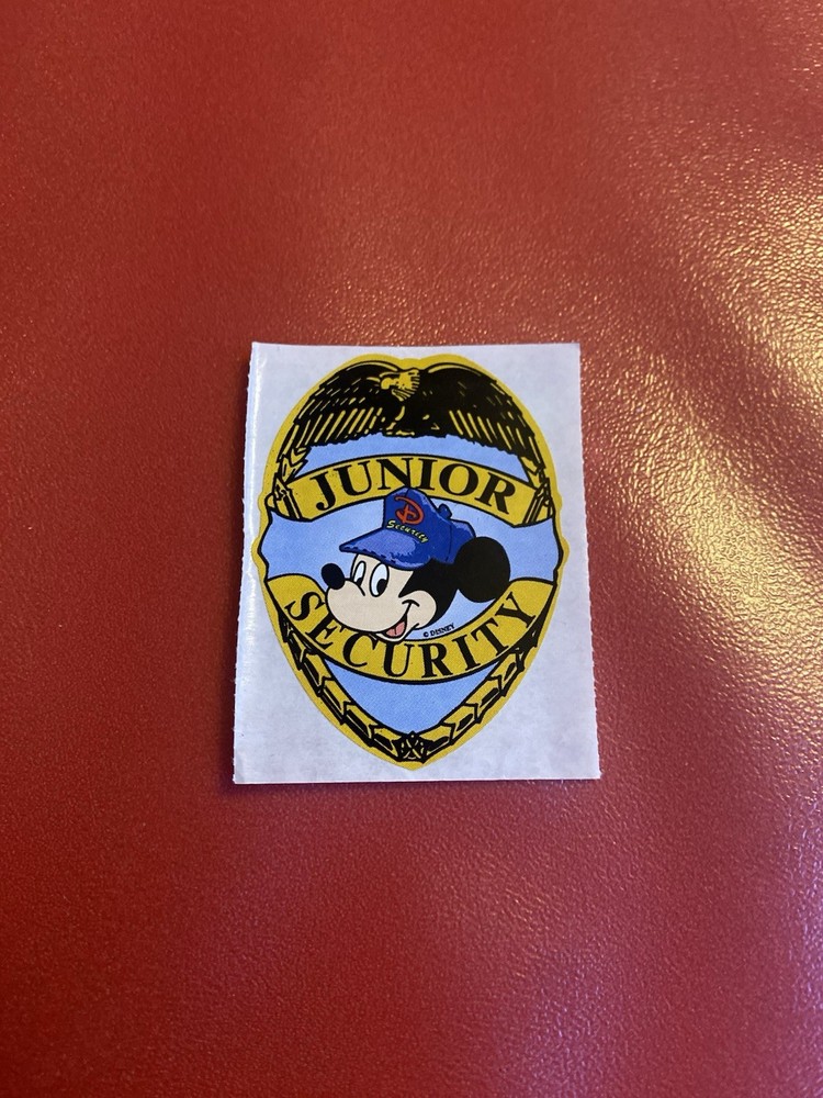 Vintage Mickey Mouse Junior Security Sticker Mod Roughly 3×2 Inches