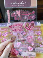 NEW Valentine’s Day Hearts Sticker Sheet Bundle 8 Sheets Sticker Scrapbook Lot
