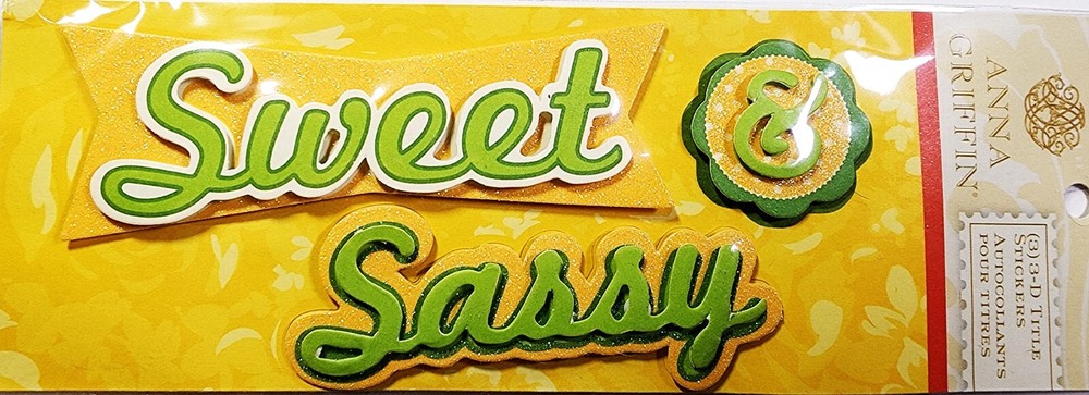 Anna Griffin 3D Stickers Sweet & Sassy Titles Dimensional Scrapbooking Toppers