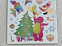 Vintage Christmas Winter Barney Stickers 2 Sheet Pack Stickety Doo Da 2000