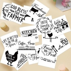 20 Pcs Farmhouse Rub on Transfers for Crafts, Letter Rub on Transfer for Furntru