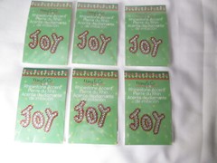 Lot of 6 Vintage Mary Engelbreit Rhinestone Accent Christmas Joy Stickers, New