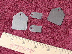 Scrapbook Embellishment Metal Tags – 2 Large 2 Small