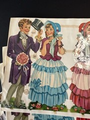 LOT OF 8 Full Sheets VTG PZB Victorian 1321 Die Cut Paper Scrap Germany