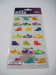 Scrapbooking Crafts Stickers Sticko Funky Kicks Tennis Shoes High Tops Colorful