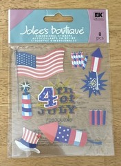 Jolee’s Boutique 3D Stickers HAPPY 4TH – 8 pieces – #67406 Celebrate 250 years