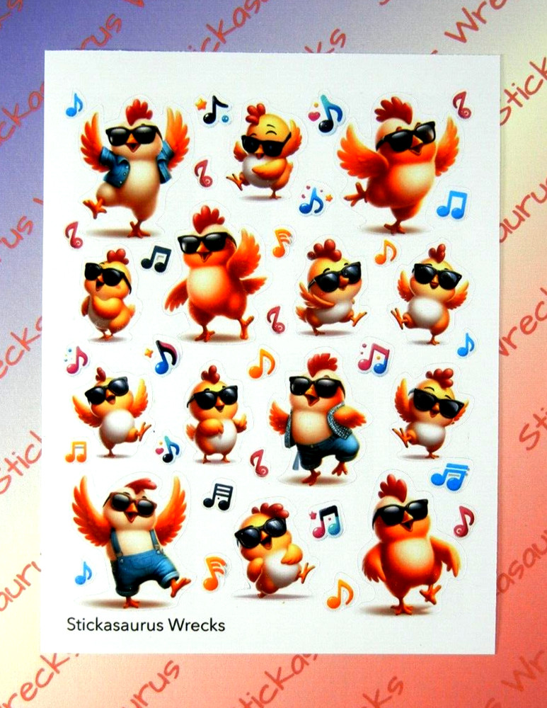 Dancing Chickens Sticker Sheet