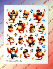 Dancing Chickens Sticker Sheet