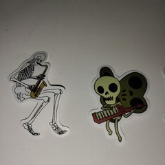 Skeleton Musician Stickers Lot Of 5 Halloween Music Skull Bones Spooky