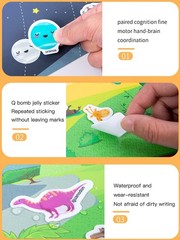 3 Pack Reusable Sticker Books for Toddlers 1-4 Years, Travel Activity Toys, Anim