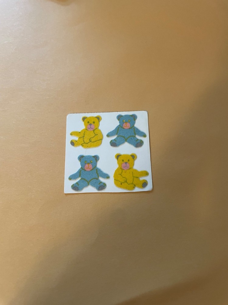 Vintage 1980s Great Seven Fuzzy Teddy Bear Stickers
