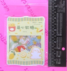 Dogs & Food Kawaii Sticker Flakes Pack Yellow