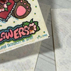 3 Vintage Illuminations 1980’s Scratch Sniff Stickers Chocolate Grape Flower