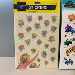 Vintage Hallmark Stickers Flowers Vehicles