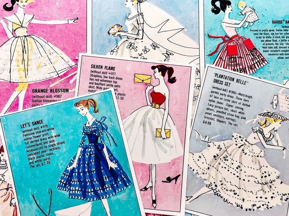 Vintage Retro 1950’s Pastel Barbie Fashion Crafting STICKERS – Just Cut & Use!