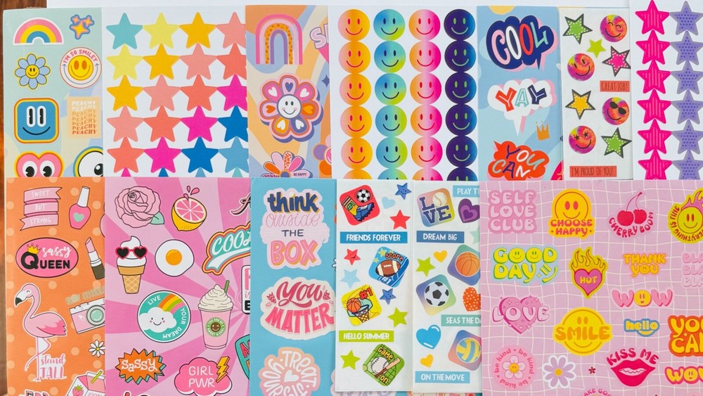 15 Pack Mixed Retro Vinyl Glossy Stickers, NOSTALGIC Throwback y2k 90s 80s Lot