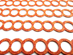 K&Company Burnt Orange Cardstock Stickers 12pc Circles Border Scrapbooking Craft