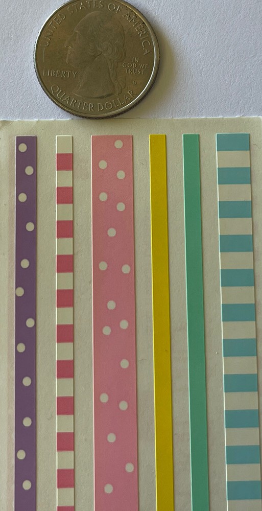 PASTEL Design Line Border Stickers (6pc)Mrs.Grossman’s•Stripes •Borders•Dots•