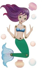 Poseable Mermaid, 3D scrapbook Stickers Jolees 50537