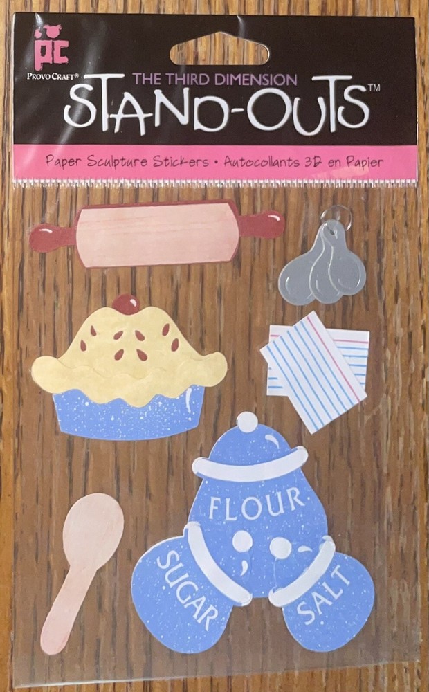 Provo Craft STAND-OUT 3D Sweet As Pie Baking Ingredients Recipes Spoons Stickers