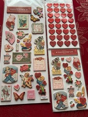 #650 – VALENTINE LOVE HEARTS VINTAGE 3D STICKERS