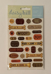 Vintage Puppy Dog Stickers Lot Bones Words Daisy Hill Creative Imaginations