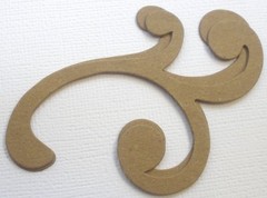 (6) BEAUTIFUL FLOURISH – Swirl/Accent – Bare Chipboard Die Cuts – Embellishment
