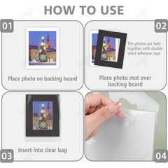 , Pack of 25 Black Pre-Cut 8×10 Picture Mat for 5×7 Photo with White Core Bev…