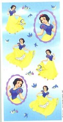 Snow White Disney PRINCESS Blue Birds 3 Sheets Scrapbook Stickers