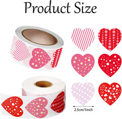 500 Pcs Heart Roll Stickers for Valentine’S Day and Wedding Party Decoration