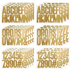 21 Sheets Letter Stickers Big 3 Inch Glitter Gold Letter Number Stickers, Vin…
