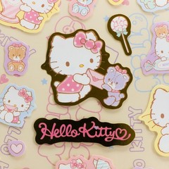 Hello Kitty Sanrio Foil Stickers Lot 3 Sheets Japan Kawaii Scrapbook New