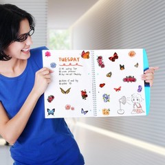 266 Pcs Scrapbook Stickers, Flower Butterfly Stickers Kit for Junk Multicolor