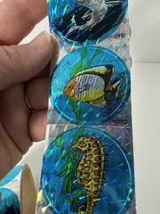 OCEAN ANIMALS PRISM Stickers Vintage Sandylion OTC Doctors Office Strip Of 6