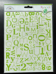 DOODLEBUG INC PARTY MIX RUB ON ALPHABET ABC 123 LIME GREEN