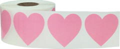 Heart Stickers | 1.5″ Inch Wide – 500 Pack | Pick One Color