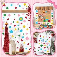 625Pcs Glitter Foam Stickers Foam Heart Star Circles Shape Sticker Self Adhesive