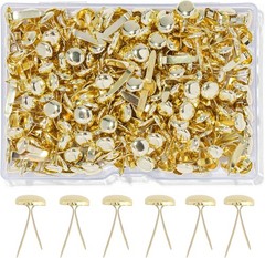 Brass Fasteners,300 Pcs Brads for Paper Crafts,Small Brads Metal Gold Brads for