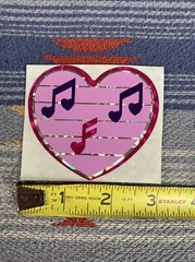 Heart Shaped Prism Sticker Vintage Vending Machine Valentines day Music notes