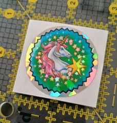 Vintage Stickers Rainbow Unicorn Prism Sticker RARE