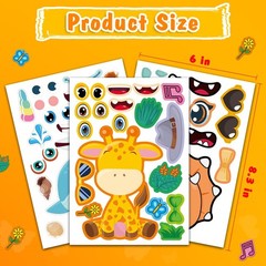 Aowplc 48 Sheets Make-a-Face Animal Stickers Mix and Match for Kids Party Favors