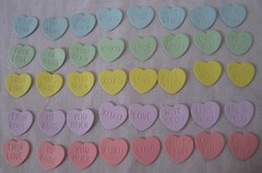 Lot 40 Pieces CONVERSATION HEARTS Paper Pieces Confetti Acid Lignin Free U Pick