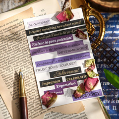2438 Bronzing English Motivational Phrase Stickers, 40 Sheets for Journal Quote