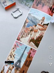 Roll of Artistic Stickers 15 City Buildings Eiffel Empire France Italy New York