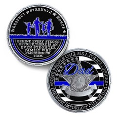 Thin Blue Line Police Challenge Coins for Dad – Law Enforcement Police Office…