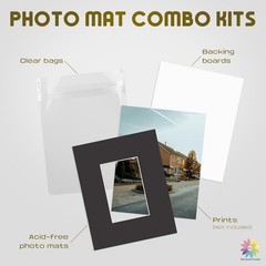 Mat Board Center, Pack of 5 Bevel Cut 8×10 Black Mat for 4×6 Photo with White…